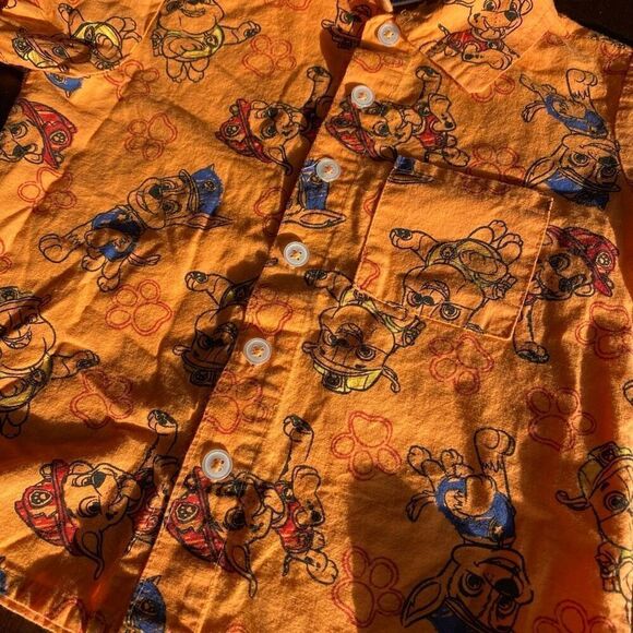 Paw Patrol All Over Print Orange Button Down - Picture 3 of 4